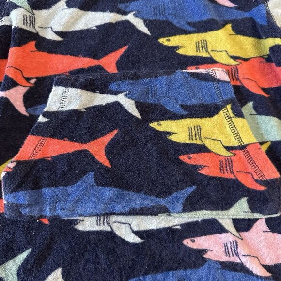 Mini Boden SIze 3-4 Years Shark Towel Swim Cover Blue Hooded - Picture 4 of 6